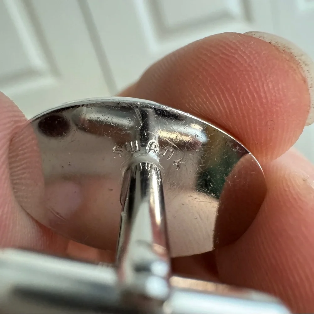 Swank vintage silver toned cuff links‎